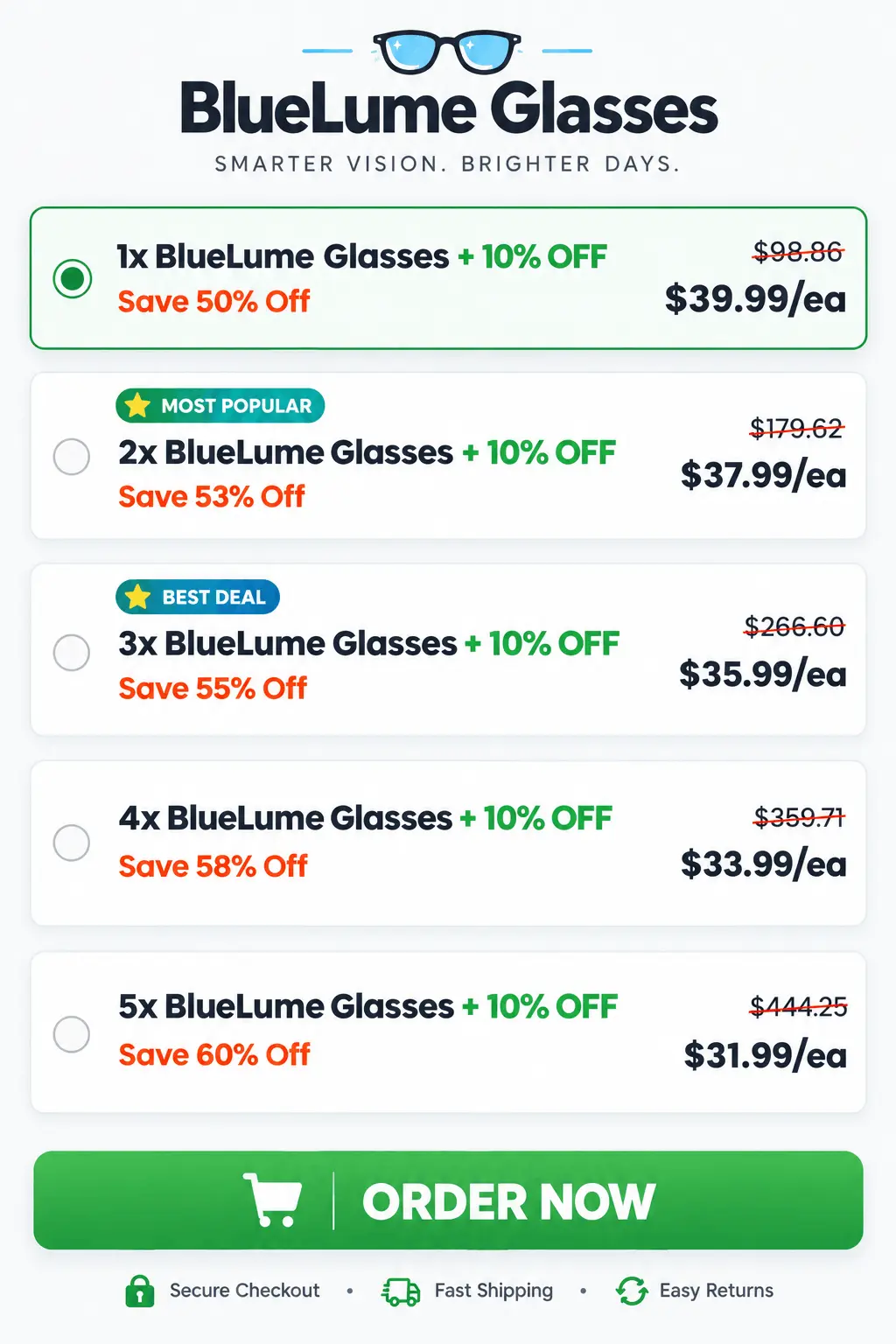BlueLume Glasses offer price 
